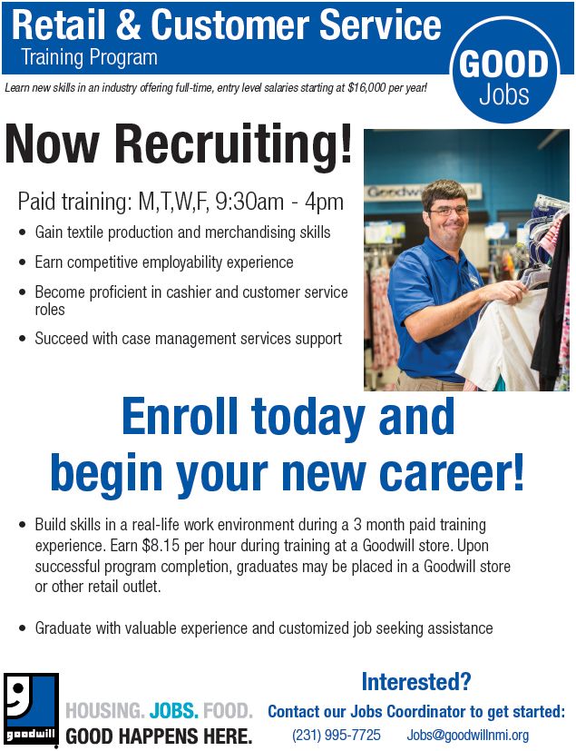 Goodwill Offers Paid Training Programs For Commercial Cleaning And Retail Customer Service