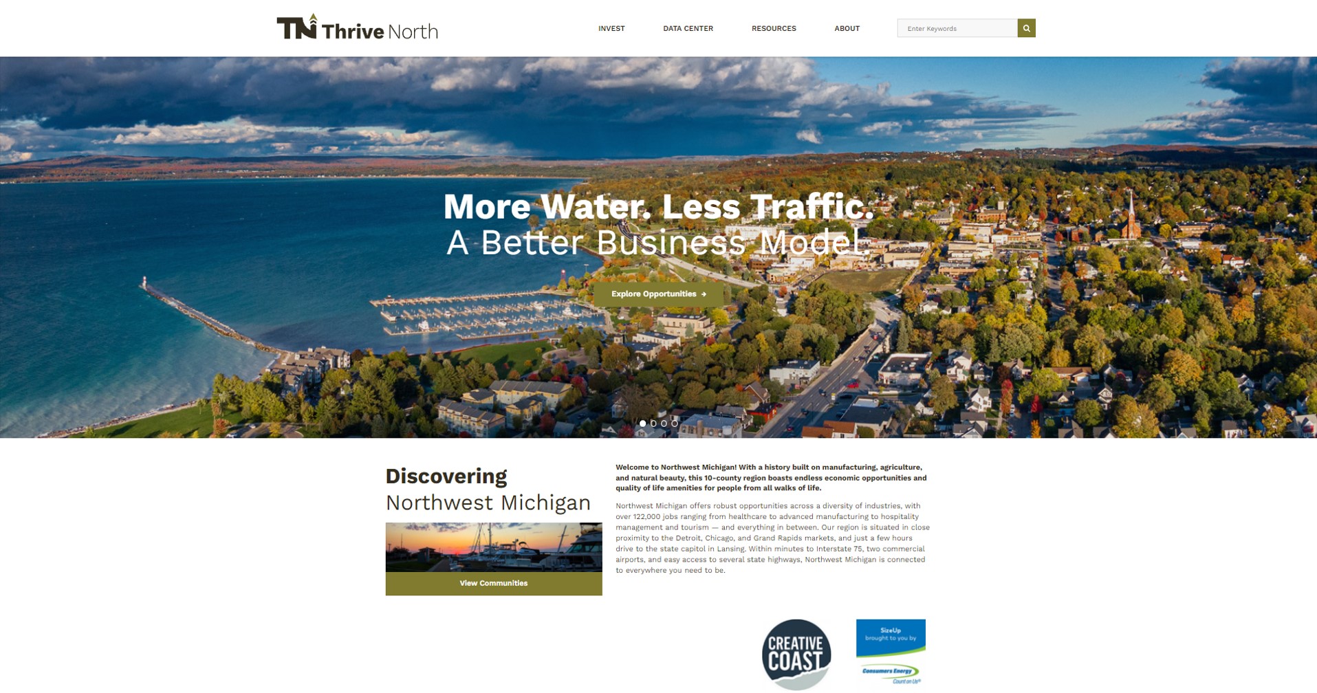 Screenshot of ThirveNorth.org homepage
