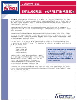 Email Address - Your First Impression
